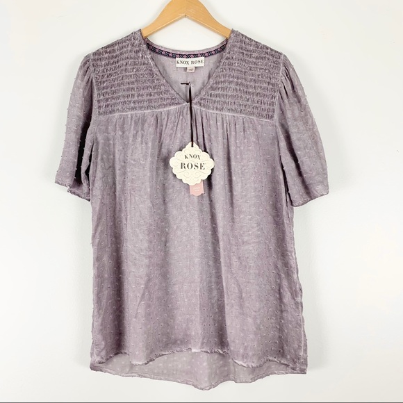 Knox Rose Tops - Knox Rose Top Wisteria Boho Short Sleeve Target XS